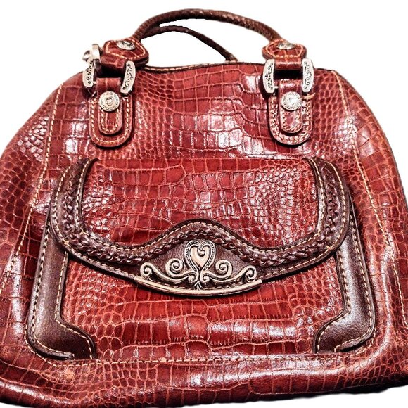 MC Marc Chantal Croc Embossed Western-Inspired Satchel ~ Shoulder Bag w/Key Tab! - Picture 8 of 16